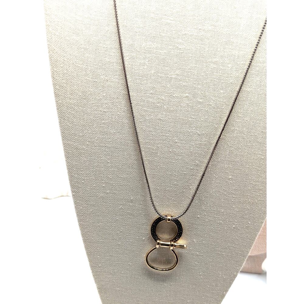 Brighton Two Tone Scroll Design Reversible Pendant Snake Chain Add Charms!